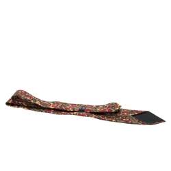 Pre Owned Dunhill Vintage Burgundy Printed Silk Traditional Tie
