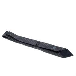 Dunhill Charcoal Grey Silk Jacquard Square Pattern Tie 