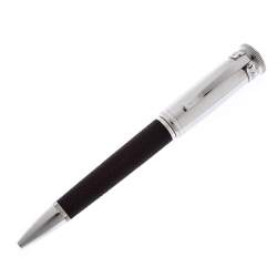 Dunhill Sentryman Brown Leather Palladium Plated Ballpoint Pen