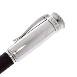 Dunhill Sentryman Brown Leather Palladium Plated Ballpoint Pen