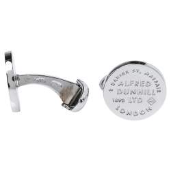 Pre Owned Dunhill Sterling Silver Logo Medallion Cufflinks