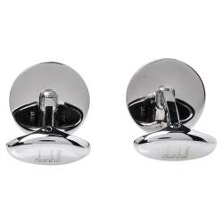 Pre Owned Dunhill Sterling Silver Logo Medallion Cufflinks