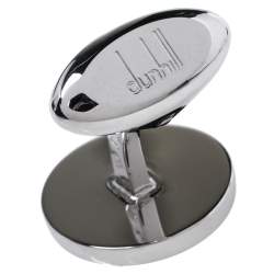 Pre Owned Dunhill Sterling Silver Logo Medallion Cufflinks