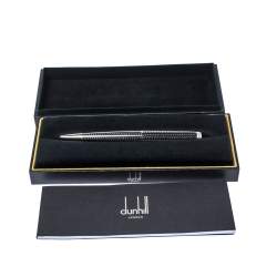 Dunhill Avorities Grey Woven Effect Palladium Finish Ballpoint Pen