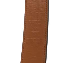Dunhill Burgundy/Brown Stripe Leather Classic Belt 97CM
