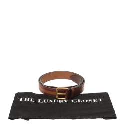 Dunhill Burgundy/Brown Stripe Leather Classic Belt 97CM