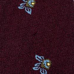 Pre Owned Dunhill Burgundy Floral Jacquard Silk Classic Tie