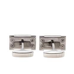 Dunhill Steel & Carbon Fiber Brushed Reversible Bar Cufflinks