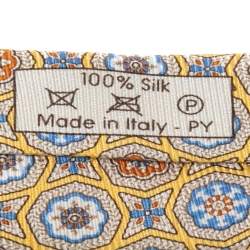 Dunhill Yellow Floral Motif Silk Tie