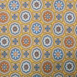 Dunhill Yellow Floral Motif Silk Tie