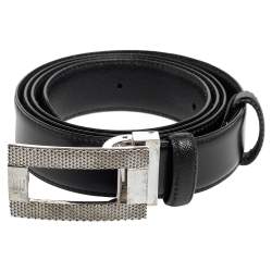 Dunhill Black Leather Square Buckle Belt