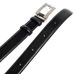 Dunhill Black Leather Square Buckle Belt