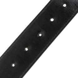Pre Owned Dunhill Black Leather Gothic Belt 107CM
