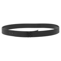 Dunhill Black Leather Gothic Belt 107CM