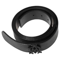 Pre Owned Dunhill Black Leather Gothic Belt 107CM
