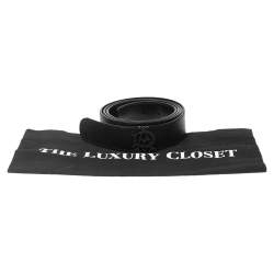 Pre Owned Dunhill Black Leather Gothic Belt 107CM