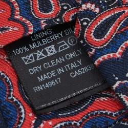Pre Owned Dunhill Blue Floral Paisley Printed Silk Tie