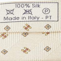Dunhill Buttercream Floral Motif Silk Tie