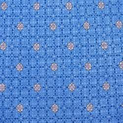 Pre Owned Dunhill Blue Floral Motif Jacquard Silk Tie