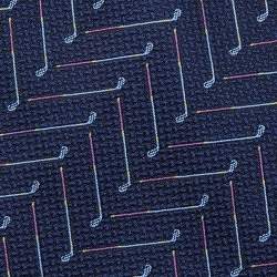 Dunhill Blue Gold Club Motif Jacquard Silk Tie