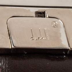 Dunhill Dark Brown/Black Leather Reversible Buckle Belt 