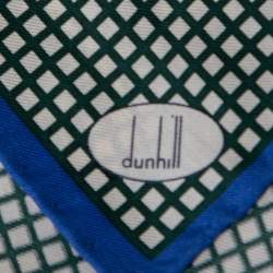 Dunhil Green Checked Silk Pocket Square