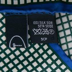 Dunhil Green Checked Silk Pocket Square