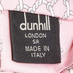 Dunhill Pink Rope Logo Print Silk Tie