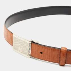 Dunhill Tan Leather Buckle Belt 100CM