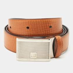 Dunhill Tan Leather Buckle Belt 100CM
