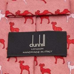 Dunhill Pink Animal Print Silk Tie