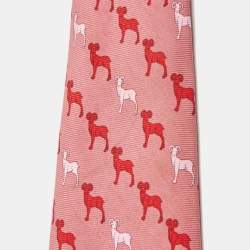 Dunhill Pink Animal Print Silk Tie