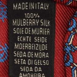 Dunhill Red Square linked Alfred Dunhill Print Silk Tie