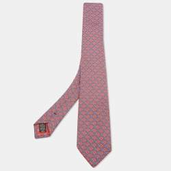 Dunhill Red Square linked Alfred Dunhill Print Silk Tie