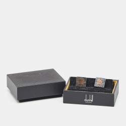 Dunhill Sterling Silver Square Patterned Cufflinks
