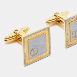 Dunhill Brushed Palladium and Gold Plated Cufflinks