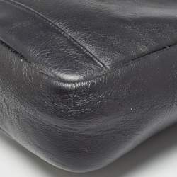 Dunhill Black Leather Zip Messenger Bag