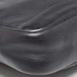 Dunhill Black Leather Zip Messenger Bag