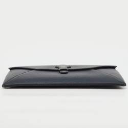 Pre Owned Dunhill Navy Blue Leather Boston Small Envelope Pouch