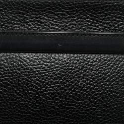 Pre Owned Dunhill Black Leather Zip Wristlet Pouch