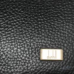Pre Owned Dunhill Black Leather Zip Wristlet Pouch