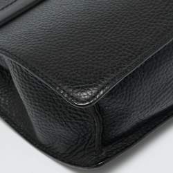 Pre Owned Dunhill Black Leather Zip Wristlet Pouch