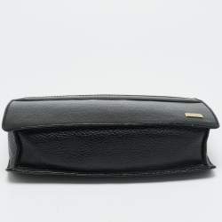 Pre Owned Dunhill Black Leather Zip Wristlet Pouch