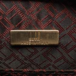 Pre Owned Dunhill Black Leather Zip Wristlet Pouch