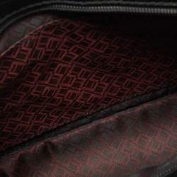 Pre Owned Dunhill Black Leather Zip Wristlet Pouch