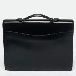 Pre Owned Dunhill Black Glossy Leather Confidential Briefcase