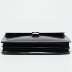 Pre Owned Dunhill Black Glossy Leather Confidential Briefcase
