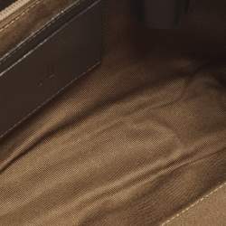 Pre Owned Dunhill Brown Canvas and Leather Logo Zip Pouch