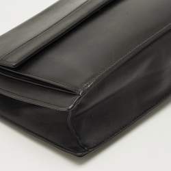 Pre Owned Dunhill Black Wristlet Leather Zip Pouch