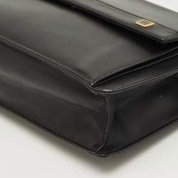 Pre Owned Dunhill Black Wristlet Leather Zip Pouch